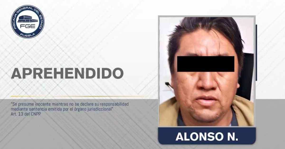 Detienen a hombre que presuntamente calcinó a madre e hija en Puebla