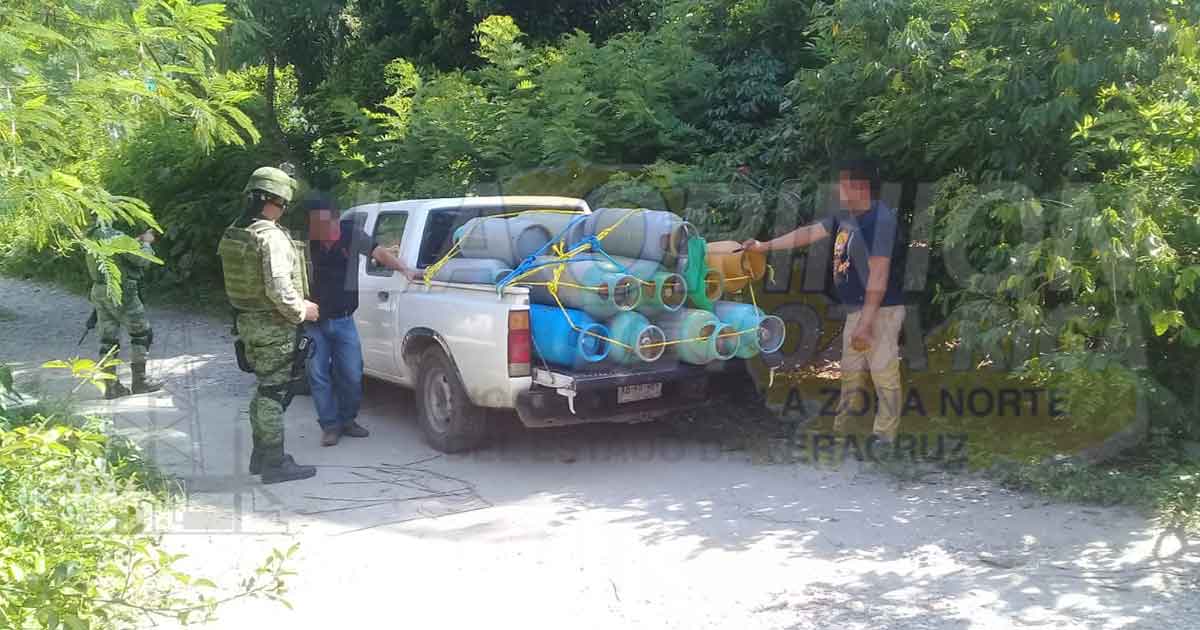 Recuperan en Zozocolco 24 cilindros de gas que fueron robados