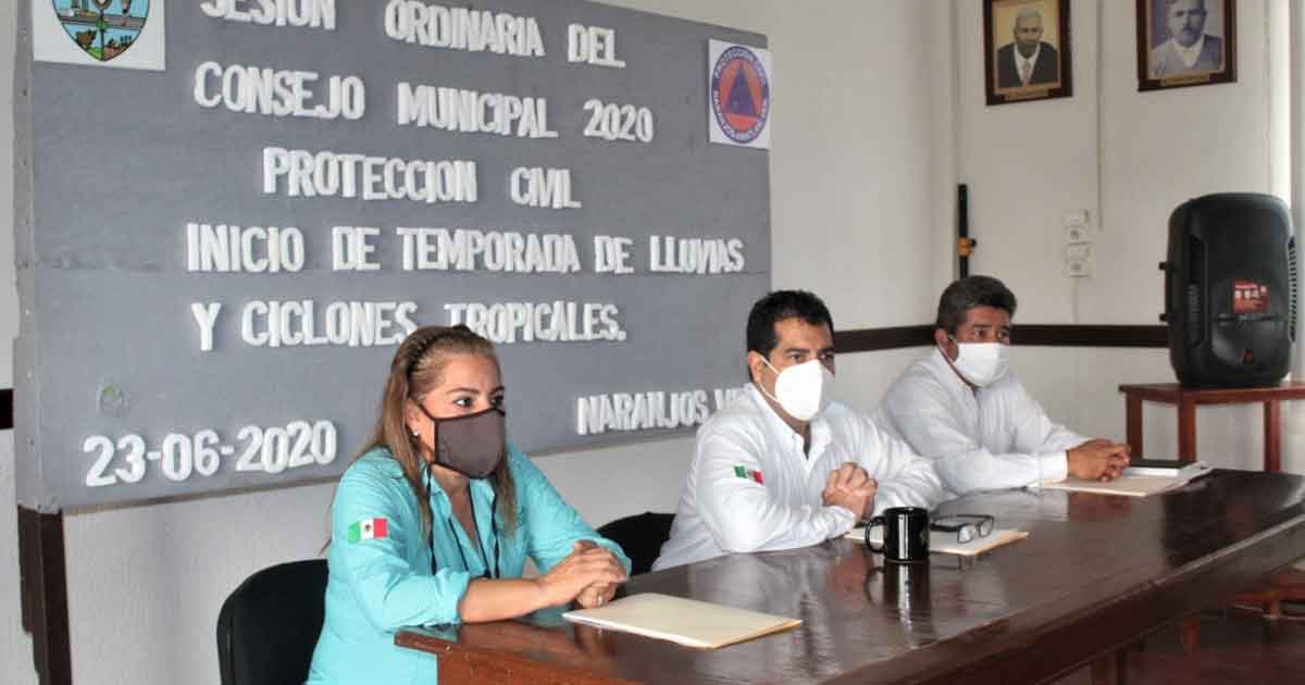 Encabeza alcalde de Naranjos sesión de Protección Civil