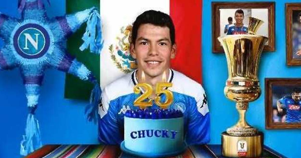 Napoli celebra a Chucky Lozano con detalle 'muy mexicano'