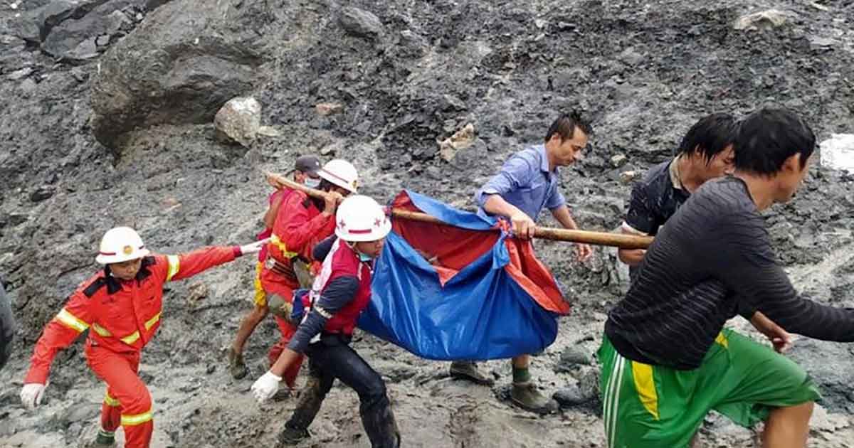 Son ya 162 muertos por deslave en mina de jade de Myanmar