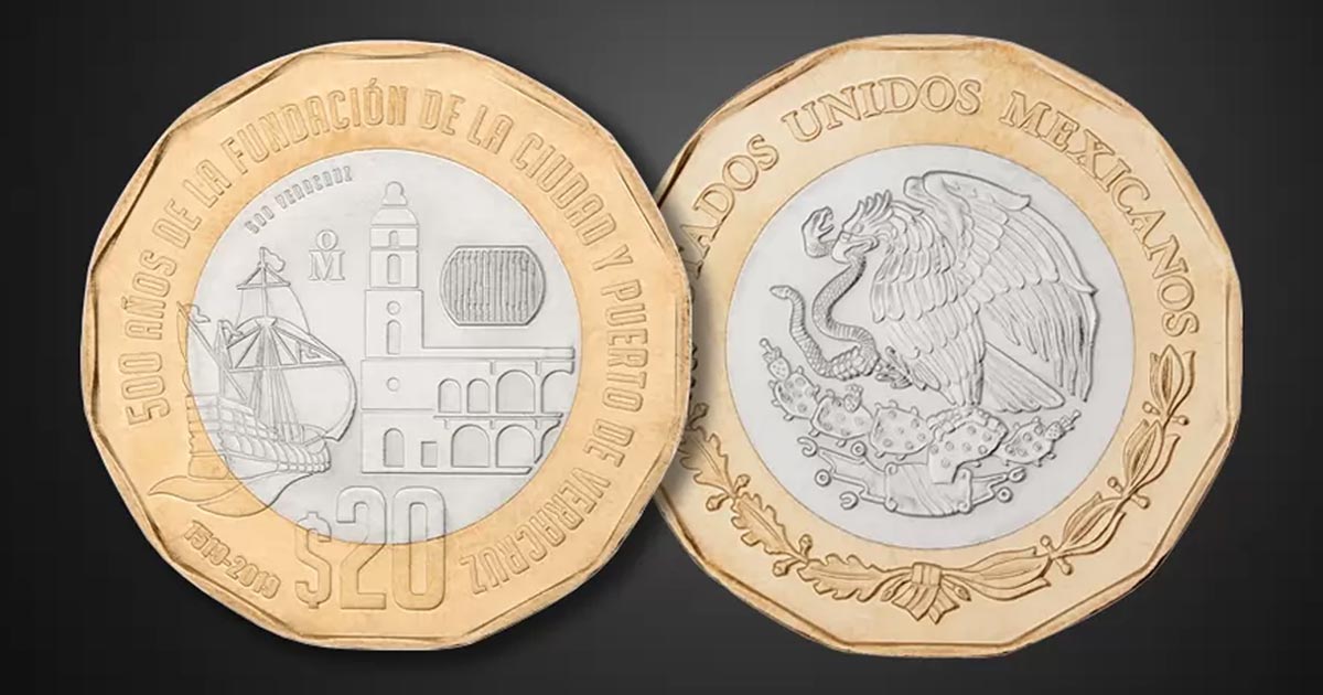¿Ya tienes la tuya? Comienza a circular la nueva moneda de 20 pesos que homenajea a Veracruz