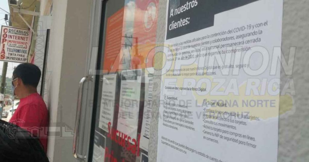 Banco cancela servicios por pandemia