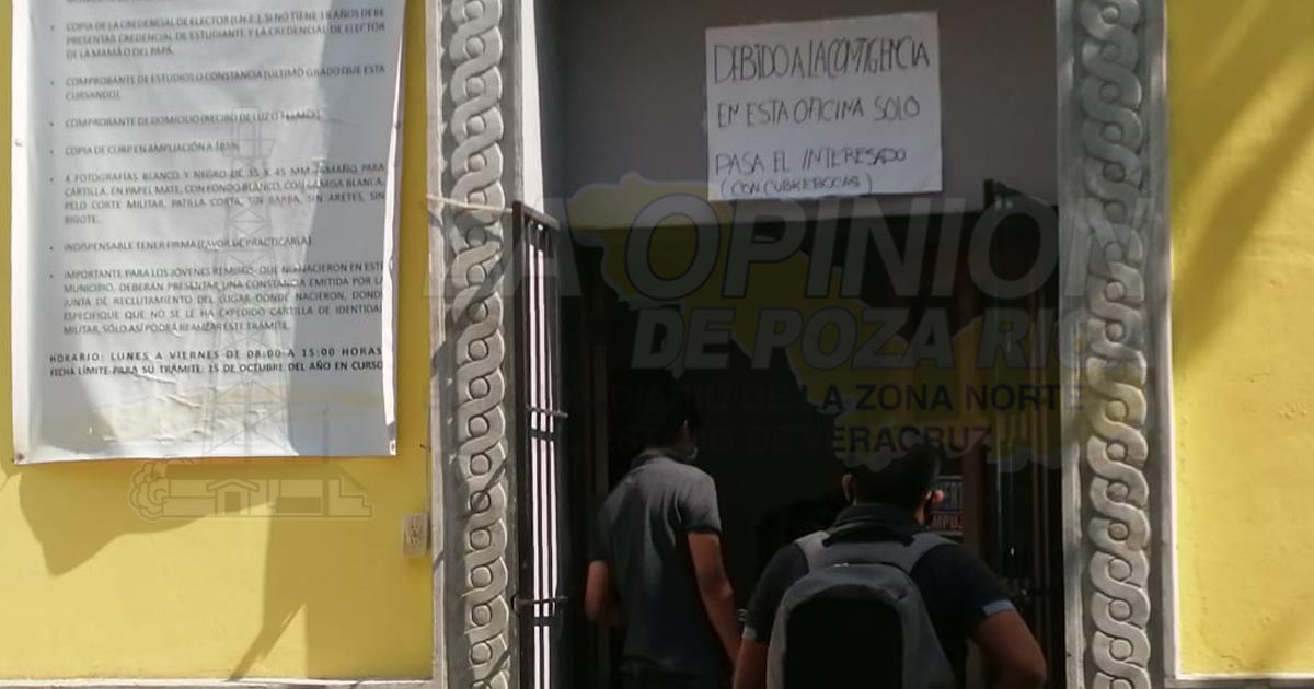 Reducen horarios de atención para cartilla militar