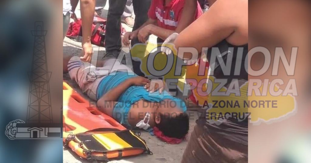 Auxilian a motociclista que derrapo en Potrero del Llano