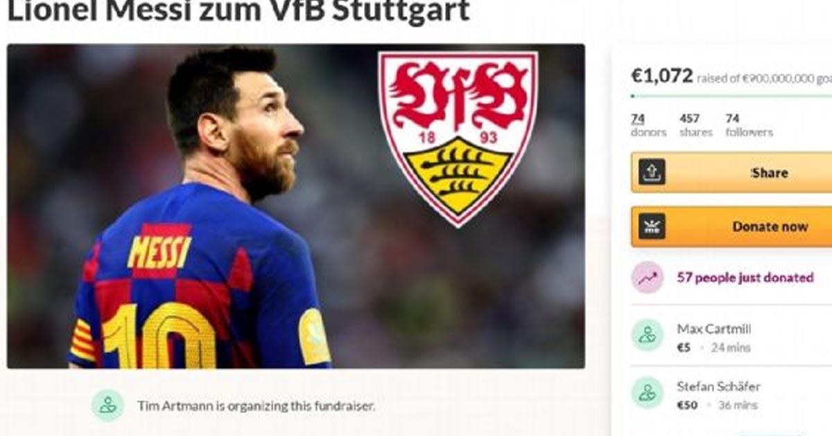 Aficionado de Stuttgart recauda dinero para fichar a Messi