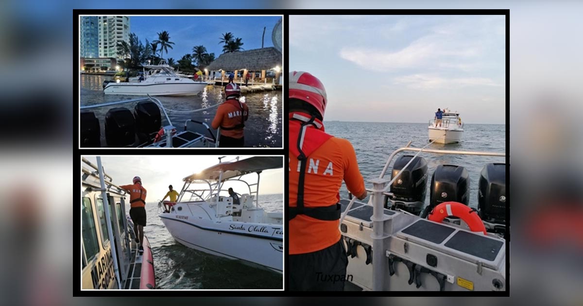 Rescata Semar yate a la deriva en desembocadura de río Jamapa
