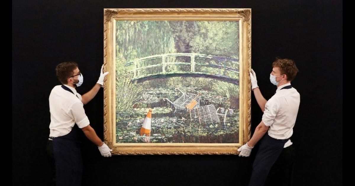 Subastarán tributo de Banksy a 'El Estanque de Ninfeas', de Monet