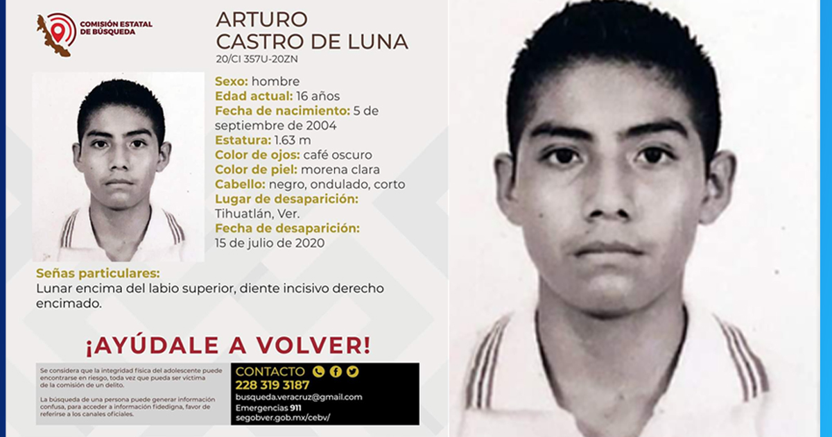 Adolescente extraviado en Tihuatlán