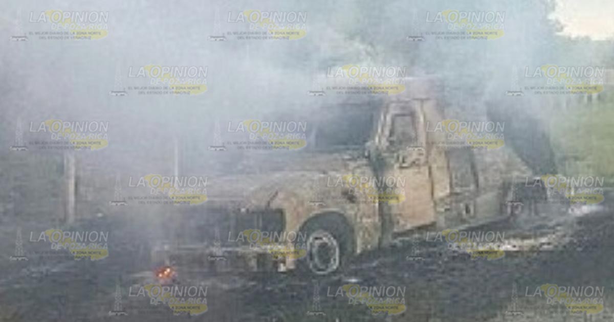 Se incendia camioneta de valores