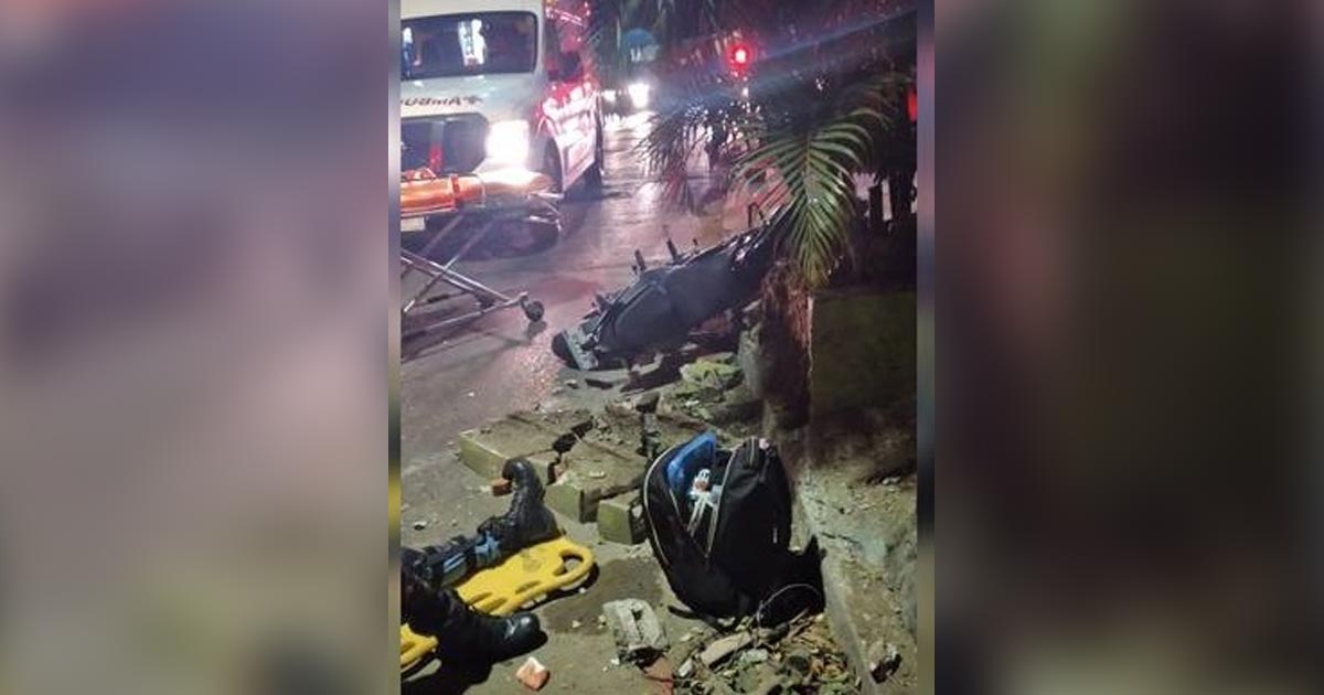 Grave motociclista de Tampico al impactarse en una maceta