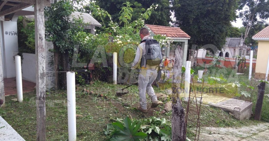 A tambor batiente limpian el panteón