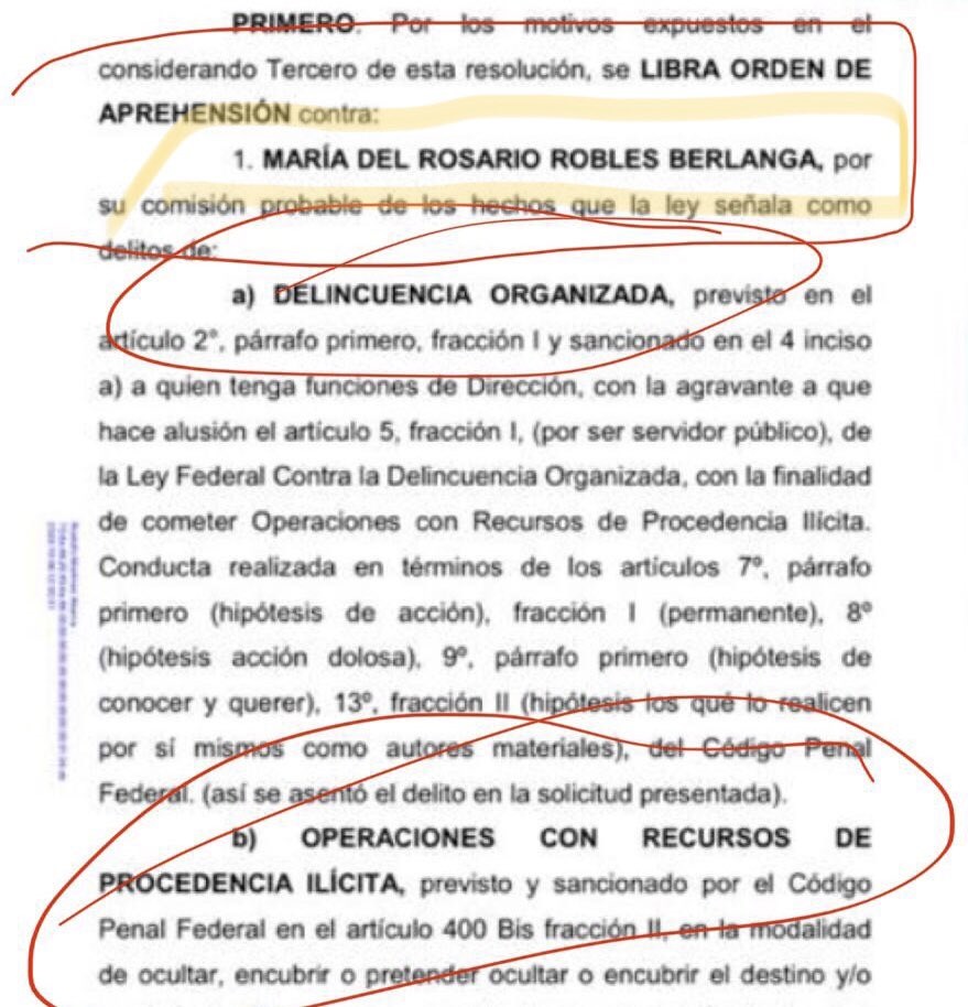 Acusan a Rosario Robles de lavado de dinero y delincuencia organizada