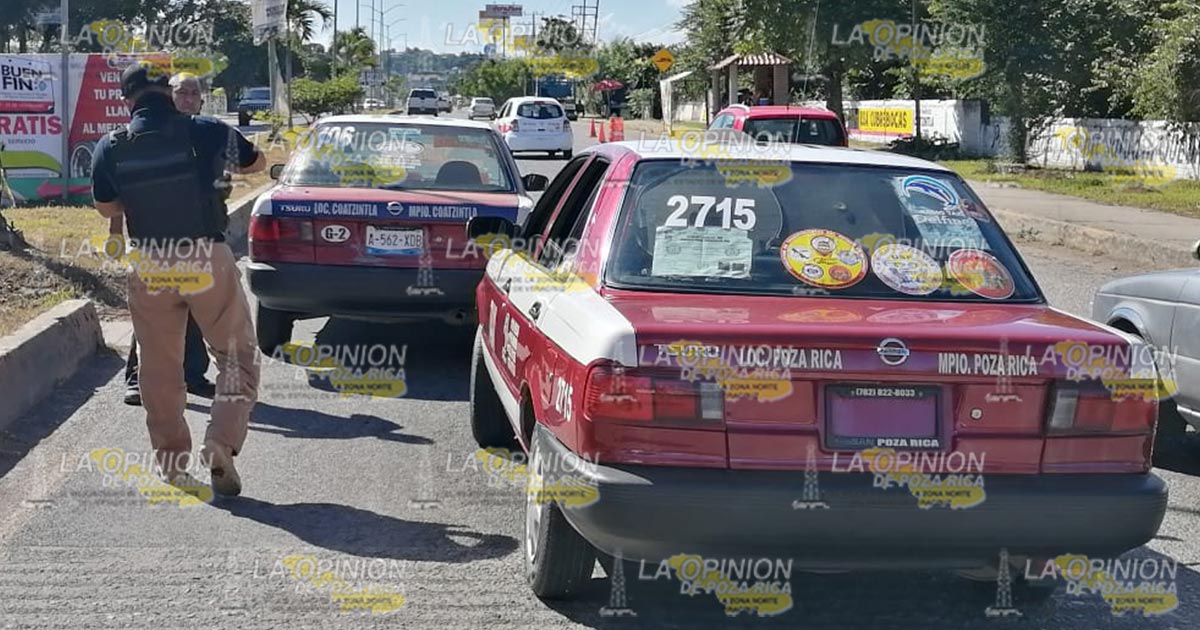 Chocan taxis de Poza Rica y Coatzintla