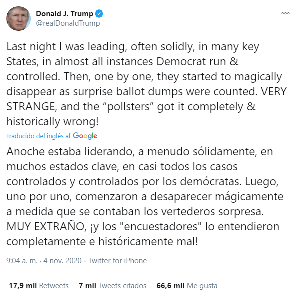 Apoyo a Trump “desapareció mágicamente”