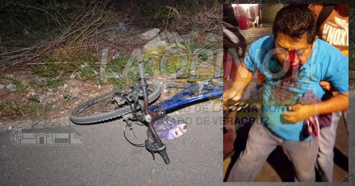 Hombre cae de bicicleta y se lesiona