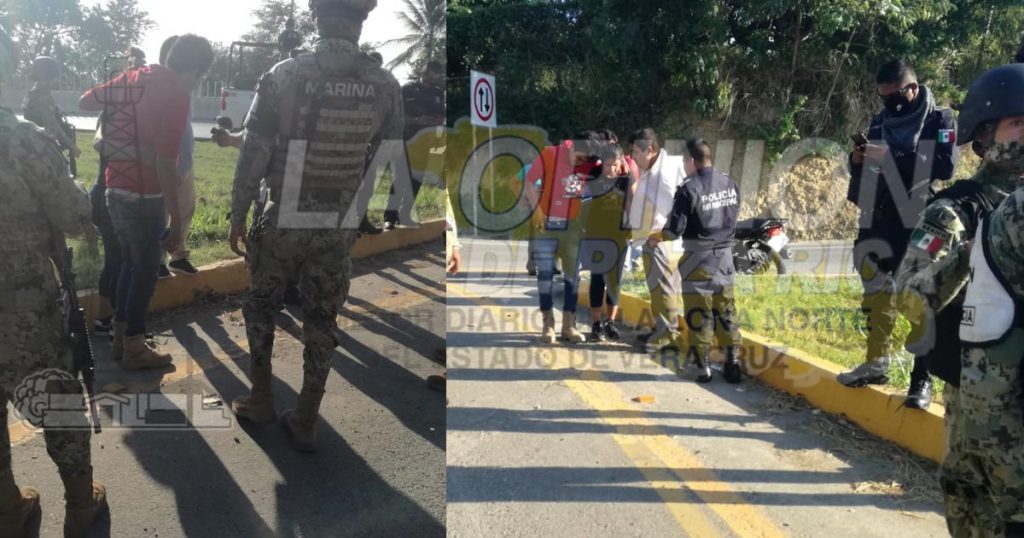 Mujer grave al caer de moto