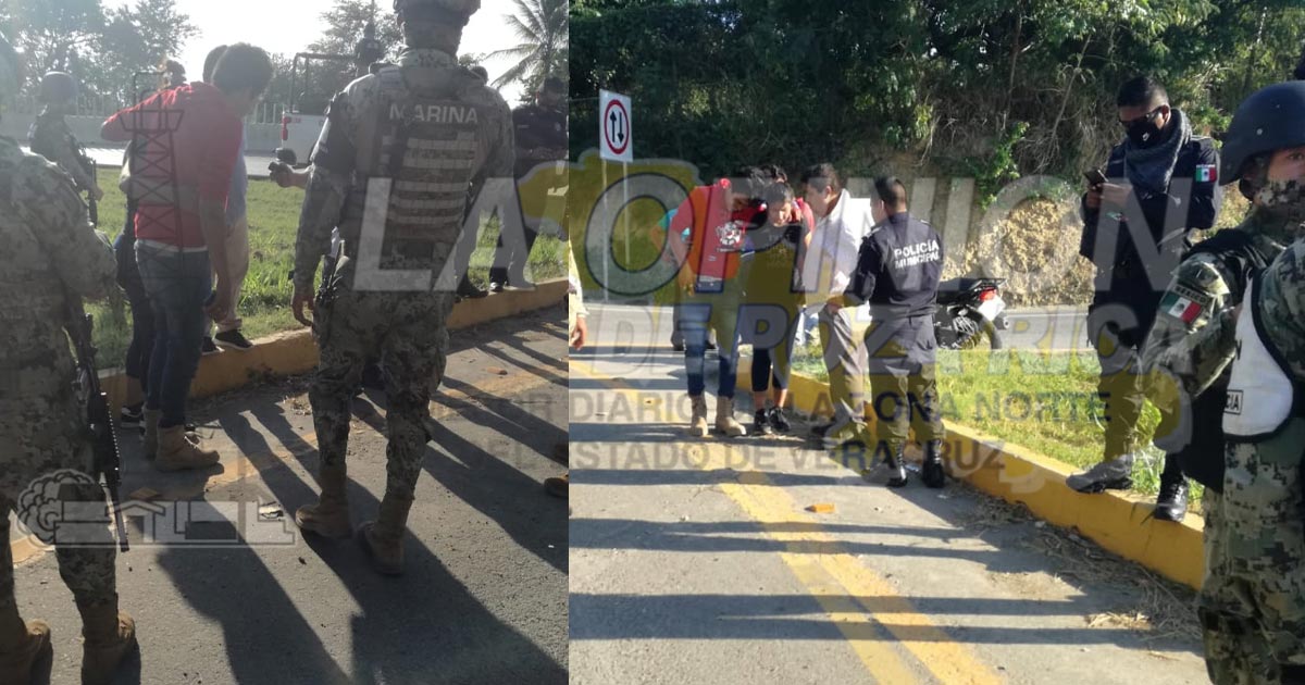 Mujer grave al caer de moto