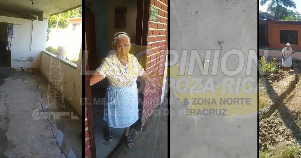 Aguas negras inundan vivienda de abuelita