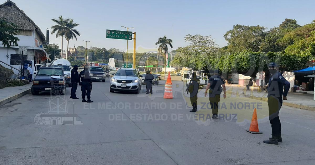 Activan filtro sanitario en entrada a Gutiérrez Zamora