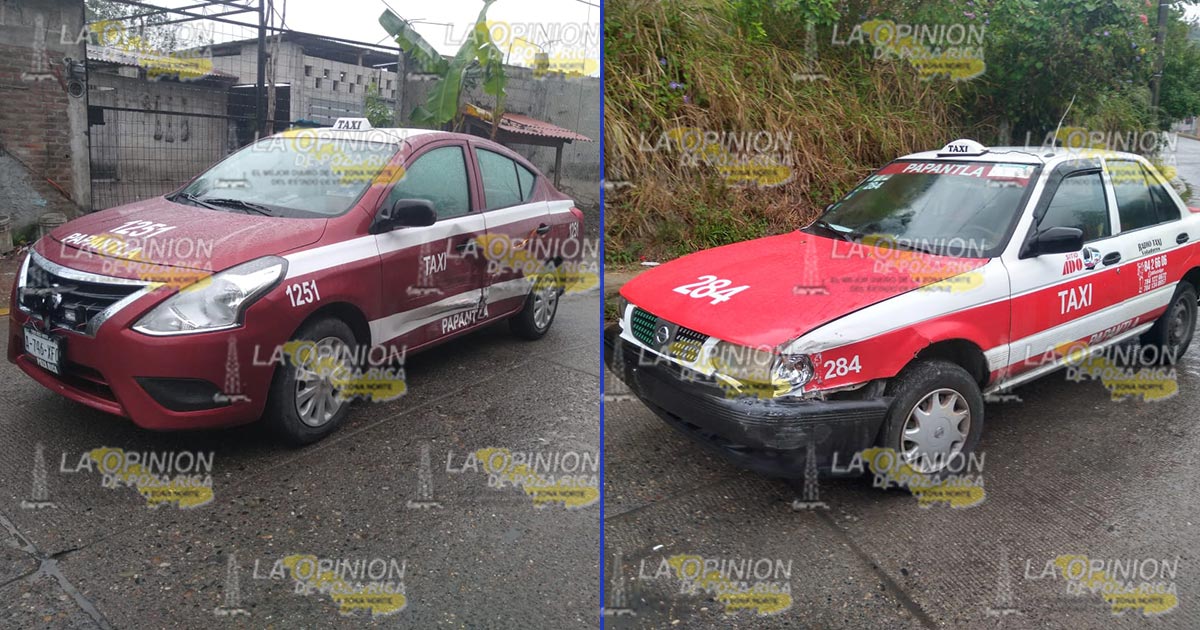 Aparatoso choque entre dos taxis