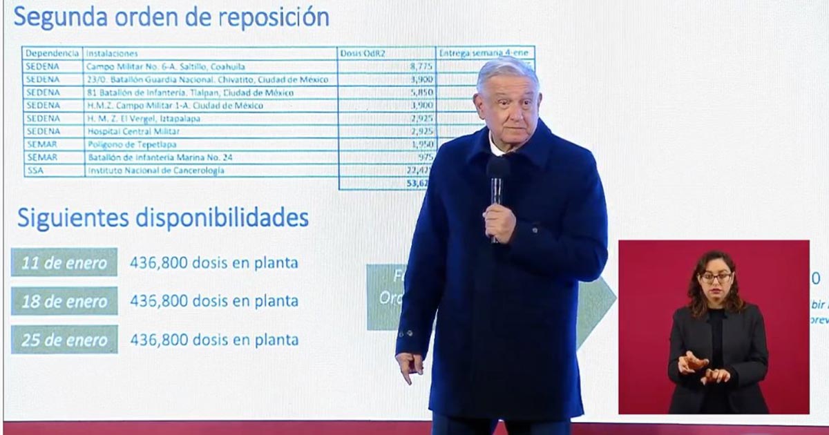 Espera México más de 1 millón de vacunas en enero