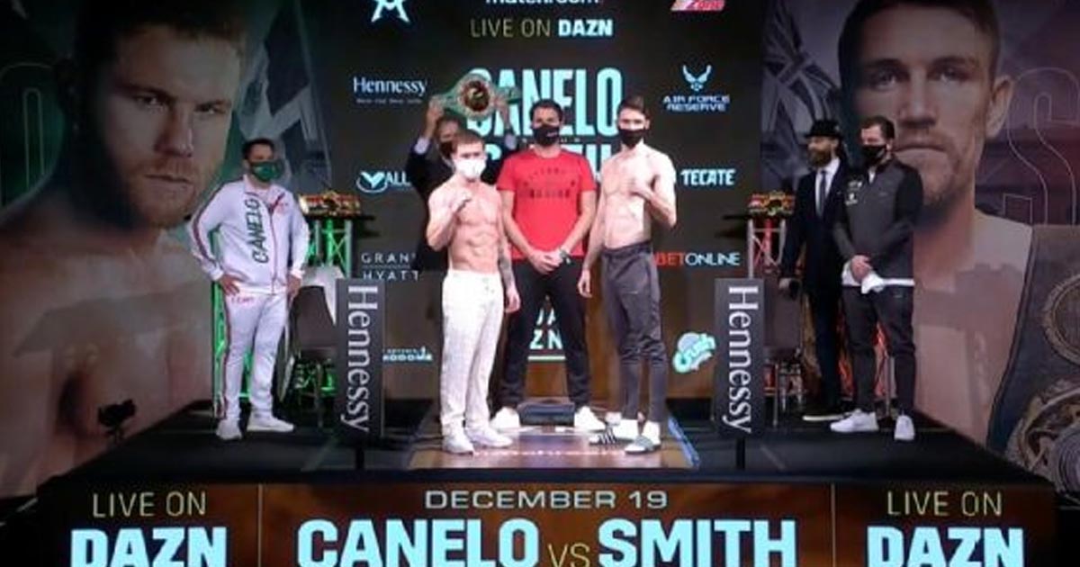 Canelo Álvarez y Callum Smith vencen la báscula para su pelea