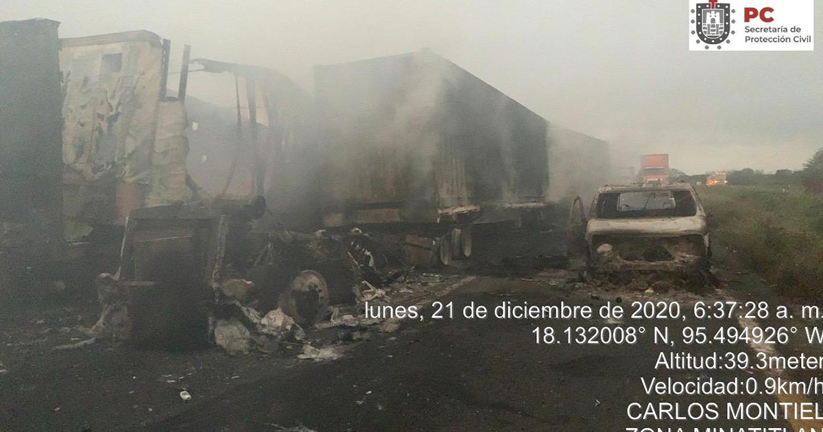 Carambola, fuego y susto, en el Km. 125