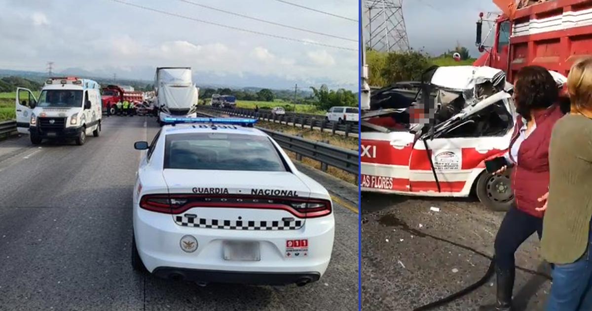 Muere taxista en encontronazo carretero