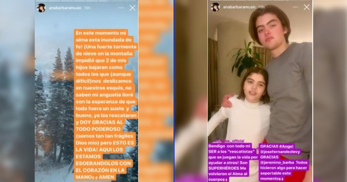 Hijos de Ana Barbara quedan atrapados en tormenta de nieve