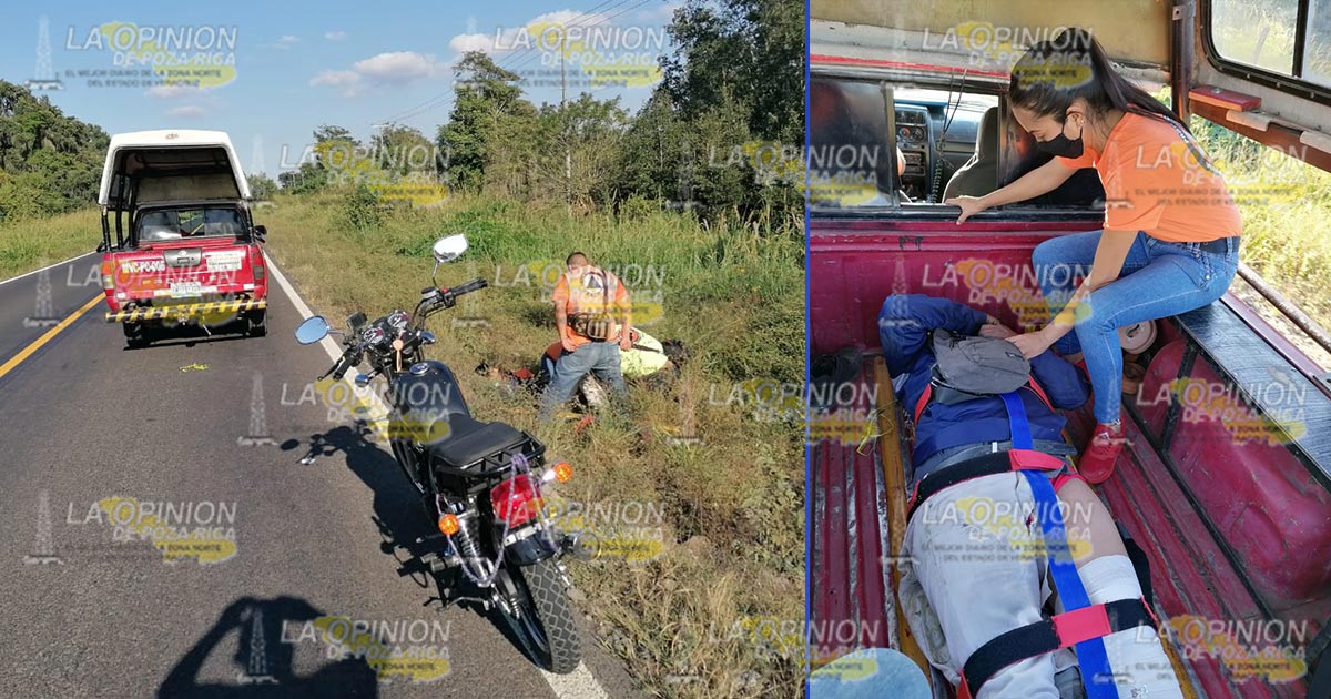 Tráiler saca de la carretera a motociclista
