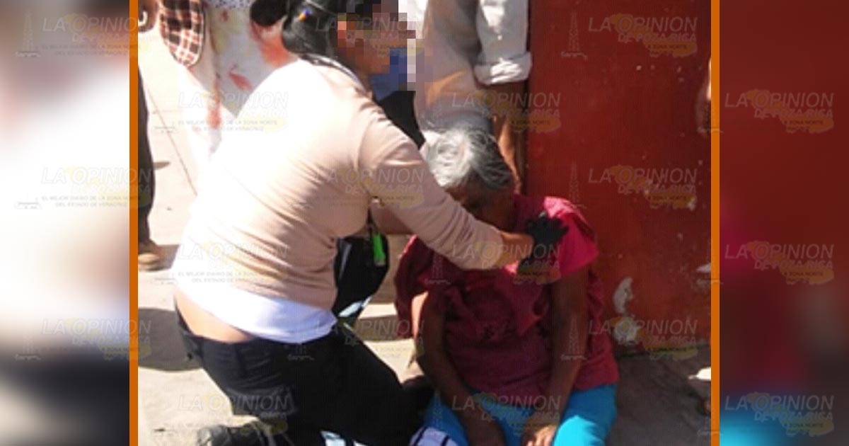 Abuelita lesionada tras estrepitosa caída