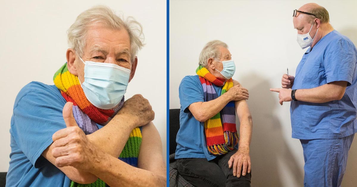 “Me siento eufórico”: Ian McKellen recibió la vacuna contra el Covid-19
