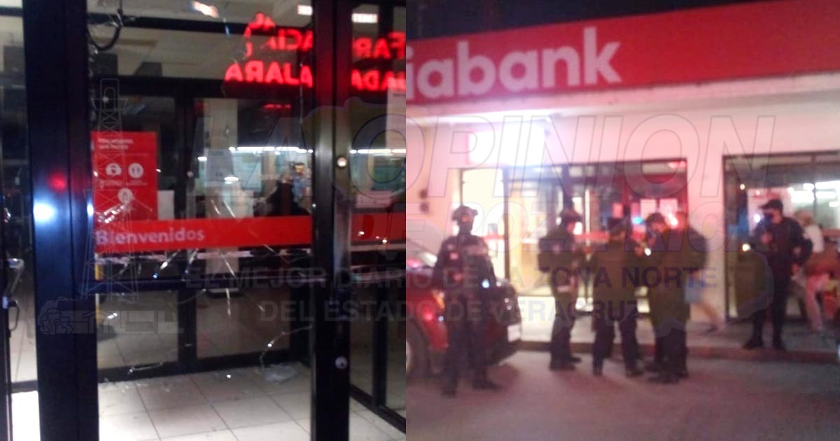 Rompen vidrios de Scotiabank