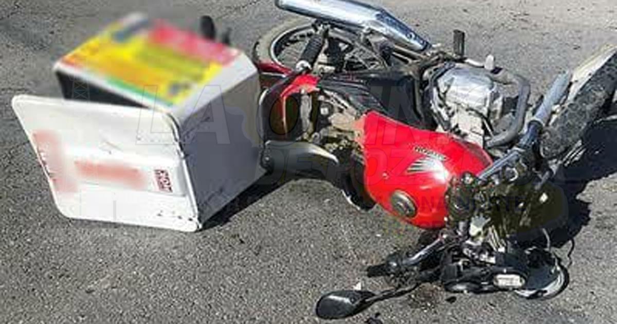 Se accidenta motociclista