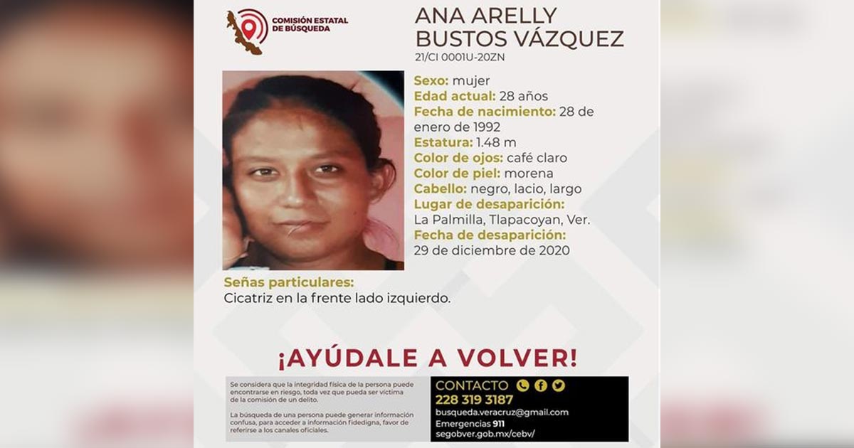Joven mujer desaparecida en la palmilla
