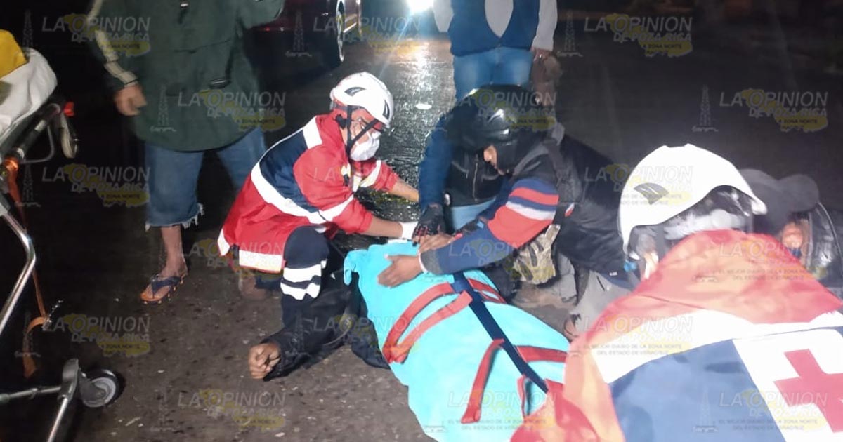 Joven ebrio arrolla a motociclista, en Poza Rica