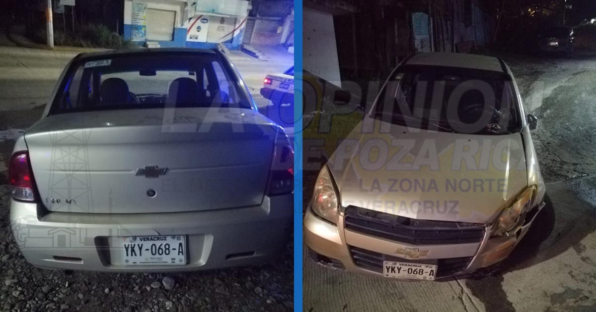 Hallan auto con huella de accidente