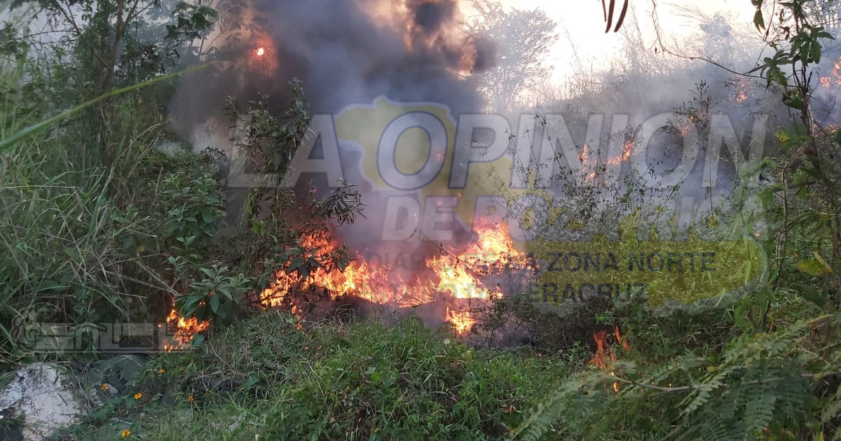 Dantesco incendio alerta a las autoridades en Poza Rica