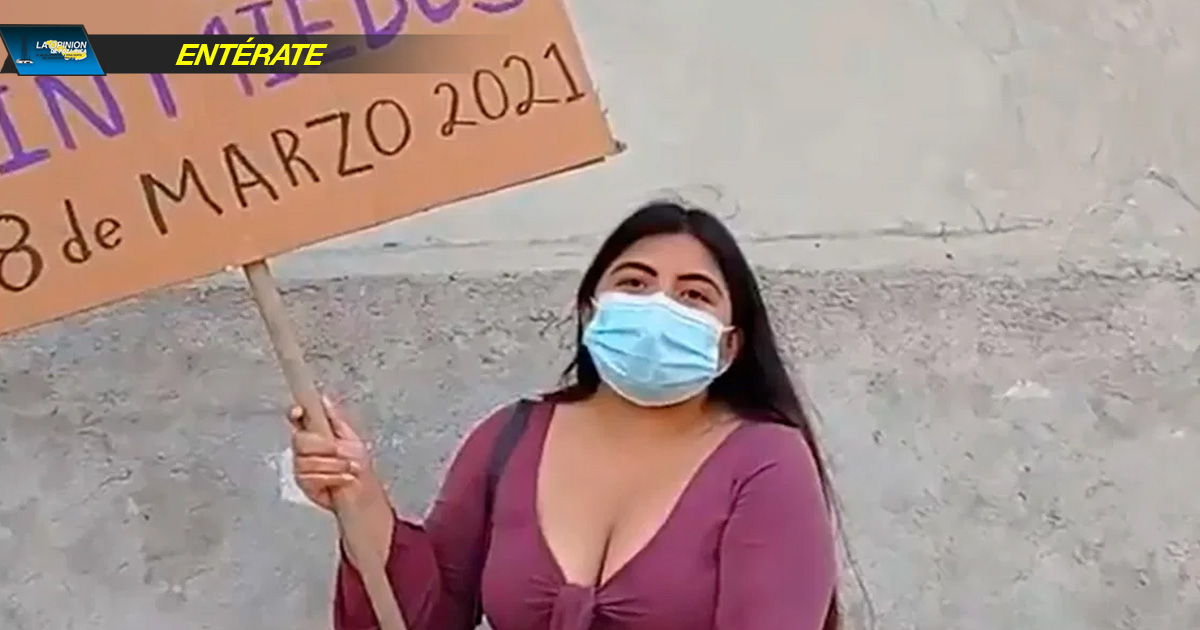 Video: Joven de 19 años marcha sola en Veracruz durante el 8M; “pedimos respeto”, exige