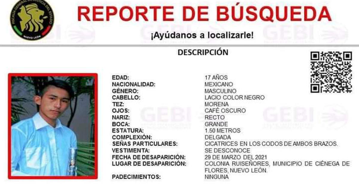 Buscan en Huejutla, jovencita desaparecida en Nuevo León