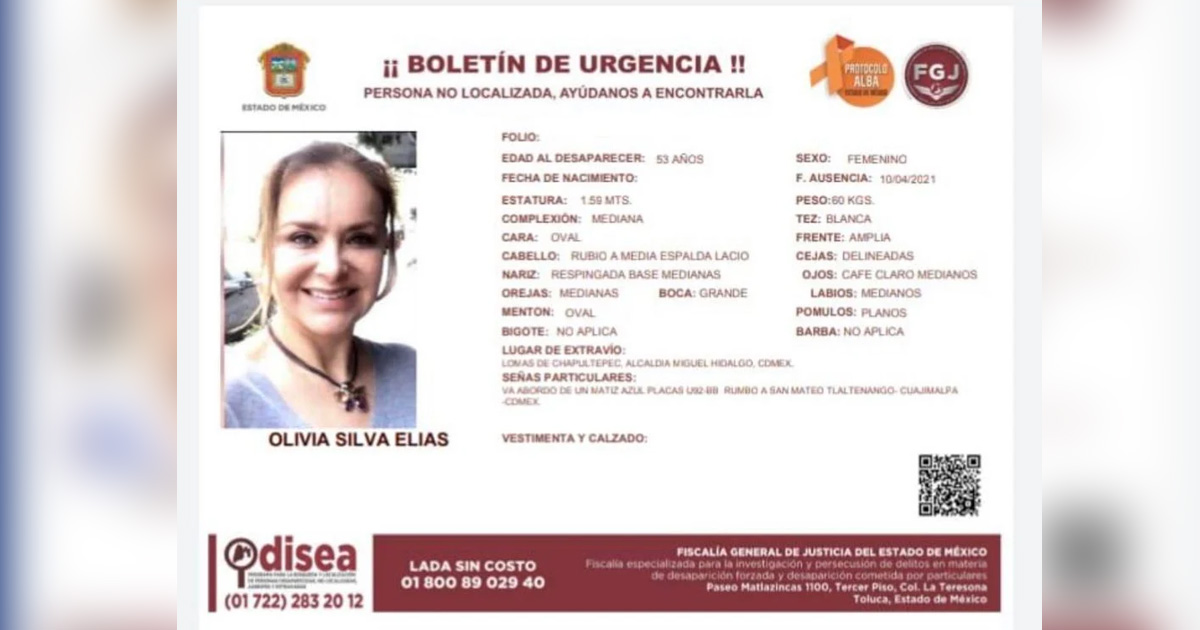 Hallan en Cuajimalpa cuerpo de Olivia, madre de familia