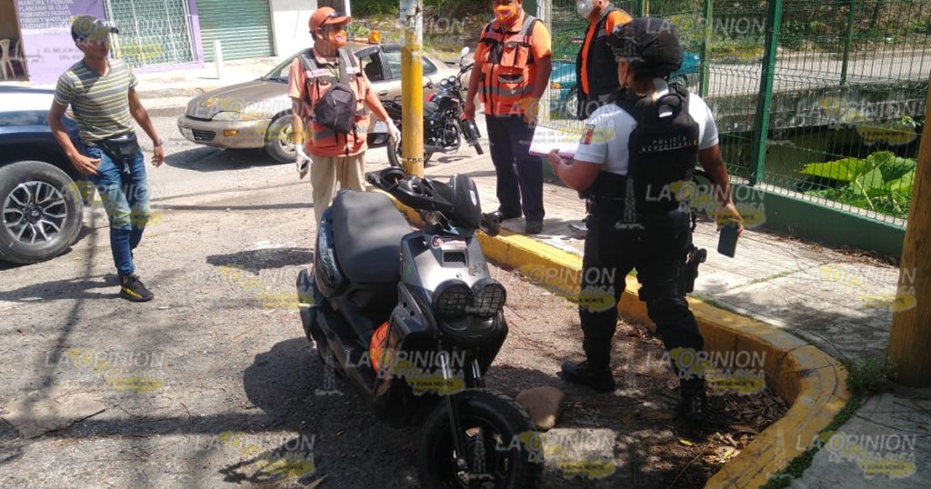 Joven derrapó en su motocicleta