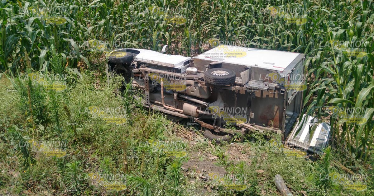 Vuelca camioneta que transportaba pollos