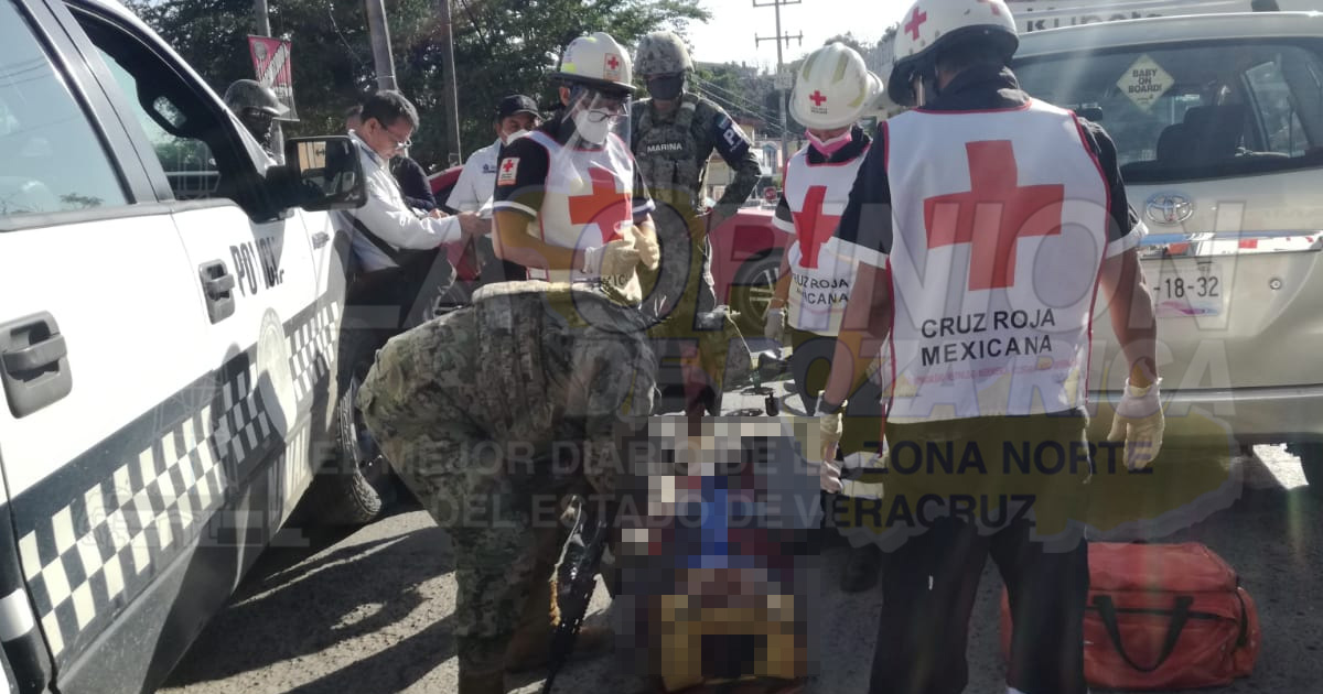 ¡Ebrio herido en doble accidente!