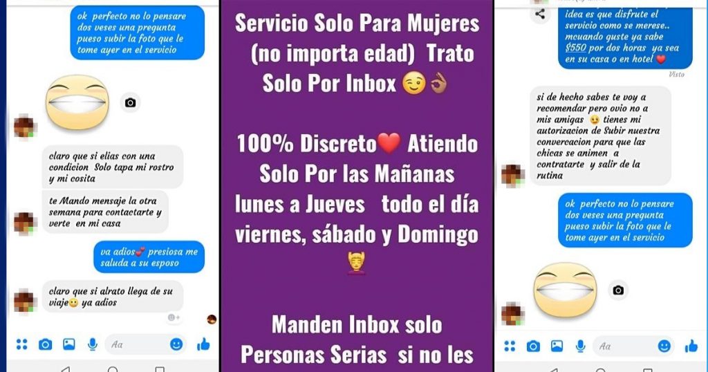 Hombres “de la vida galante” se ofrecen en Facebook