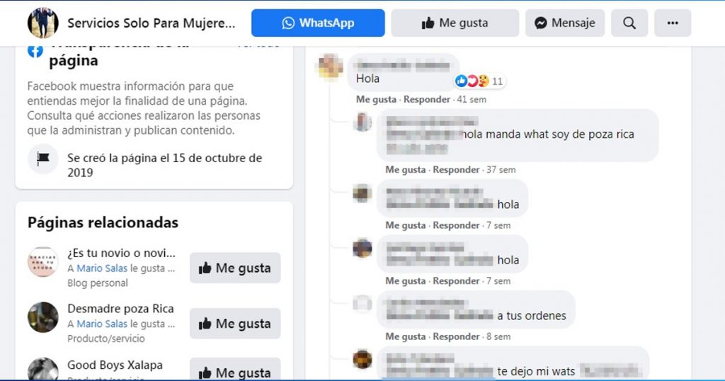 Hombres “de la vida galante” se ofrecen en Facebook