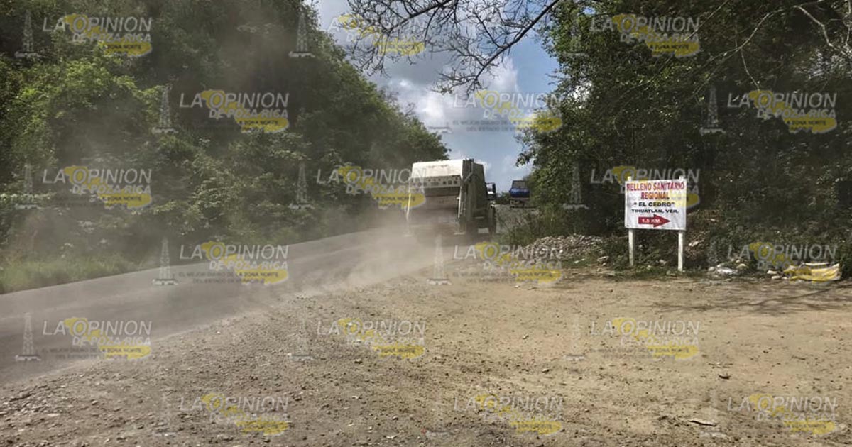 Riesgo de accidente en acceso al relleno sanitario