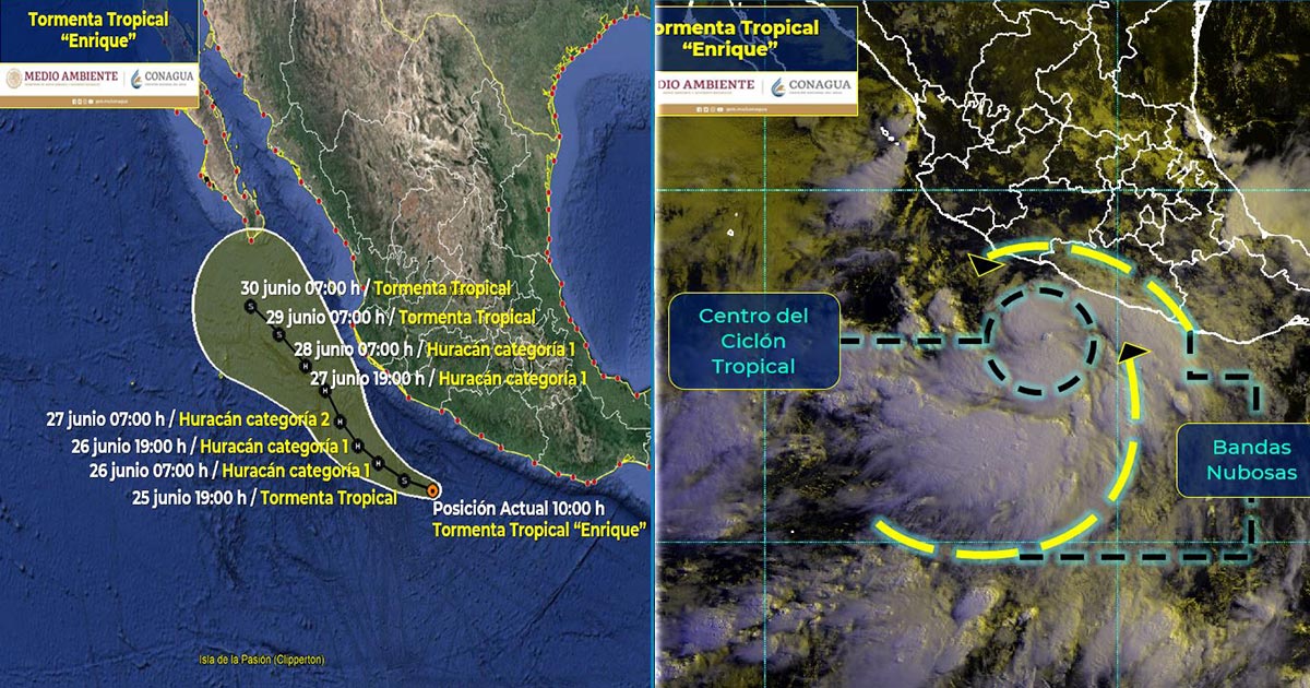 Tormenta tropical Enrique podría volverse huracán