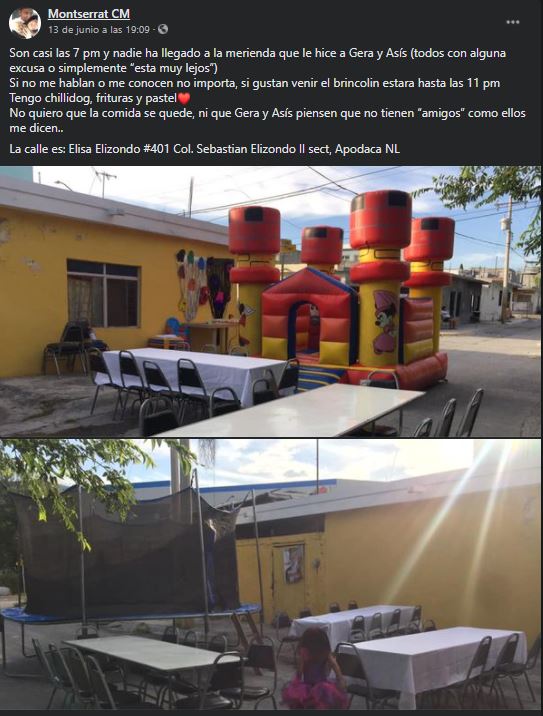 Madre viraliza la solitaria fiesta de sus hijos y llegan decenas de invitados